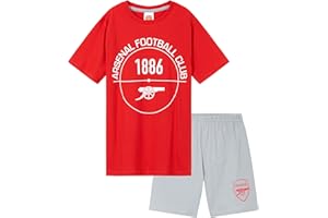 Arsenal F.C. Boys Short Pyjamas Set, Soft Cotton Lounge Wear - Arsenal Gifts