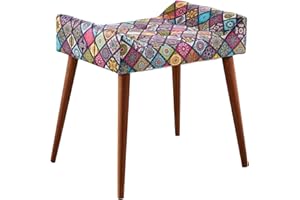 Atahome Petunia Dressing Table Stool - Elegant and Comfortable Padded Makeup Vanity Chair for Bedroom (Anemone)