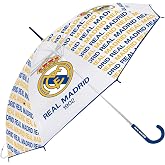 ARDITEX Real Madrid Children's Umbrella, Diameter 82 cm, Manual Opening, Ideal Gift, Football Umbrella, Transparent Eva, 8 Pa