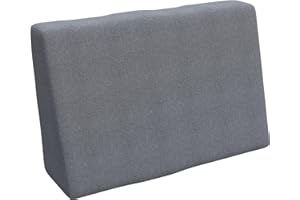 POKAR Cuscino-schienale laterale 60x40cm per Divano da Giardino, fodere asportabile e lavabile, Spalliera per Bancali, Interno ed Esterno, schiuma fredda, DYI - fai da te, senza Pallet, grigio