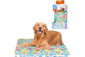 4-Pejiijar Alfombra Refrescante para Perro Gato Manta Refrigerante para Mascotas Auto Enfriamiento con Gel No Tóxico Colchon Frio para Animales Cama Refrigeración Perro en Verano 90 x 50 cm