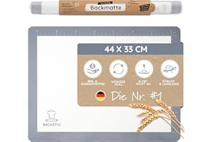 ‎BACKEFIX Backefix Silikon Backmatte 44×33 cm Grau – wiederverwendbare Dauerbackmatte und Silikon Backpapier für Backblech als Alternative, Platin-Silikon, antihaftend, spülmaschinenfest, frei von BPA & PFAS