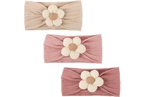 AQOKKA Baby Flower Headbands Nylon Baby Girl Headbands Newborn Hairbands Toddler Hair Accessories for Girls Infant Kids