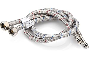 Home Range 2X M10 x 1/2, |9 Lengths|600mm Flexible Tap Connectors, Braided Stainless Steel Flexi for Kitchen & Basin Monobloc Mixer Taps, WRAS Approved, Rust & Corrosion Resistant, 1/2" BSP UK Fitting