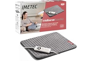 Imetec Intellisense Essential, Termoforo Multiuso, Cuscino Termico, 40x35 cm, Tessuto Anallergico, 5 temperature, Electro Block di sicurezza, Lavabile in lavatrice