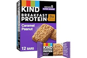 KIND Barras de proteínas Breakfast, maní de caramelo, aperitivos saludables, sin gluten, 6 unidades