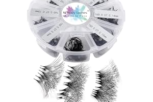 WENDY LASHES Pestañas Volumen Ruso 16D C Curl 0.07mm 500 Fans Prefabricadas Extensiones de Pestañas Mixed 9-16mm de Naturales Premade Volume Fans Pestañas Profesionales Ventiladores(500-16D-0.07-C-9-16)