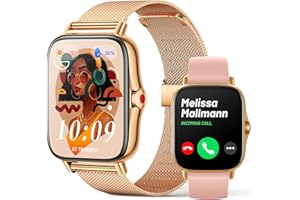 FMK Smart Watches for Women (Answer/Make Call) - 1.69" Full Touch Screen Bluetooth Smartwatch with Text and Call,IP67 Fitness Watch with Heart Rate Blood Oxygen Sleep Monitor Compatible Android IOS