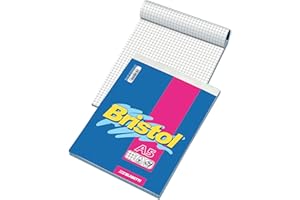 Blasetti Bristol Blocco Note - Block Notes punto metallico a quadretti, Ideale per appunti, Formato A5 (15Cm X 21Cm) – Rigatura 5M (5mm) Senza Margini. Confezione da 10 pezzi