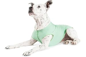 Gold Paw Sun Shield Dog Tee,T-Shirt für Hunde,UV-Schutz, Haustierangstlinderung, Wundpflege,Schützt vor Fuchsschwänzen, hilft Alopezie,Maschinenwaschbar, alle Jahreszeiten,Größe 8,Pistazien