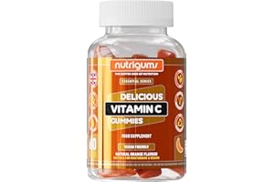 Vitamin C 80mg Gummy | Orange Flavour | 60 Vegan Gummies | Immune, Energy & Collagen Formation Support by NUTRIGUMS®