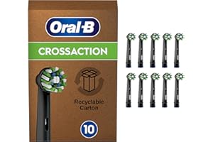 Oral-B Cross Action Clean Maximiser, Embout, Brossettes de Rechange, Pack de 10, Blanc, Clean Maximiser pour Brosse à Dents Électrique Jusqu’à 100 % d’élimination de la Plaque Dentaire