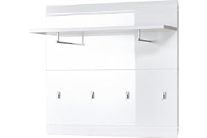 ‎GERMANIA DIE MÖBELMACHER Germania 3575-84 Garderobenpaneel GW-Adana in Weiß Hochglanz, 96 x 90 x 31 cm (BxHxT)