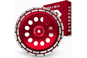 BAYERTAL® Diamantschleiftopf 230 mm x M14 - Robuste Industrie Diamanten Doppelreihig - Diamantscheibe - Premium Qualität - Kompatibel mit Winkelschleifer & Flex - Diamant Schleifscheibe Ø 230mm
