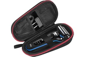 NAZEAUF 1Pack Razor case for Braun Series - 3s/5s/7s/9s,Braun Razors case for Men - Electric Shaver Storage Box Compatible with Men's Razor,Lightweight& Durable (red zipper)