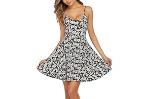 UNibelle Vestido De Verano para Mujer Sin Mangas Floral Corto Falda Casual Informal Sexy Dress S-XXL