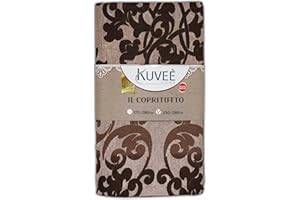 Riad Arredo Telo Arredo Copridivano Copriletto Grandfoulard Fantasia Damascato - Lenzuolo Copritutto Multiuso Salvadivano Elegante (Terra, 2 Piazze - 250x280 cm)