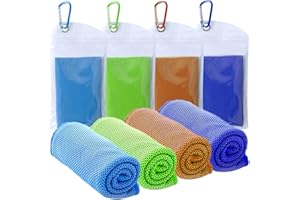 SZELAM 4 Packs Cooling Towel (40"x12"),Ice Towel,Soft Breathable Instant Towel,Microfiber Cool Towel for Yoga,Golf,Sport,Gym,Workout,Camping,Fitness,Outdoor &More Activities (Blue/Dark blue/Green/Orange)