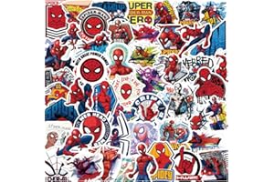 DEJIN 50pcs Spider Stickers, Superhero and Movie Character Decals for Water Bottles, Laptops, School Rewards, Parties (Cartoon Movie Characters)