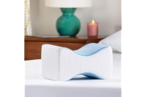 Linenspa Ergonomiczna poduszka na kolana z pianki żelowej memory dla osób śpiących na boku – poduszka na nogi, biała