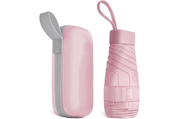 Aolso Parapluie de voyage, parapluie coupe-vent à 8 nervures, petit parapluie portable compact pour hommes et femmes, parapluie capsule, mini parapluie
