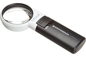 Eschenbach 151141 Loupe à Main avec éclairage LED Grossissement: 4 x Lentille: (Ø) 60 mm