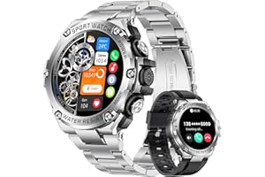 LIGE Smartwatch Uomo,123 Modalità Sport Orologio Smart Watch,1.5" Orologio Fitness con Bluetooth Chiamate,Cardiofrequenzimetro,Monitoraggio del Sonno,Impermeabil IP68,800mAh per Android iOS Argento