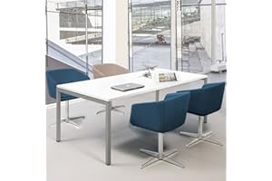 ‎WEBER BÜRO Weber Büroleben GmbH Profi Besprechungstisch 180x80cm NOVA U 4-6 Pers. Konferenztisch Meetingtisch, Gestellfarbe:Silber