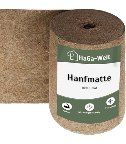 Mulchschijven 100% hennep, pak van 5, diameter: 50 cm, 10 mm dik (EUR 4,99 per stuk), plantenmat, onkruidbeschermingsmat, winterbeschermingsmat, 100