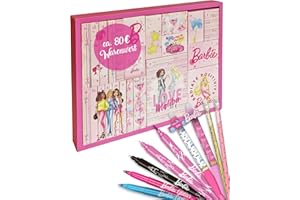‎ONLINE ONLINE Barbie Adventskalender Kinder 2025 I Kreativ Kalender Mädchen & Jungen mit über 28 Barbie Produkten I Gelpens, Armbänder, Schlüsselanhänger, Tattoo-Pens u.v.m I Coole Adventskalender