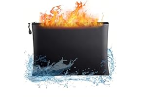 CHEPULA Fireproof Document Bag, 11 × 6.7 Inch Waterproof Document Pouch, Safety File Storage Bag with Ziplock, Perfect for Certificates, Passports, Legal Files and Valuables and A5 Size Document