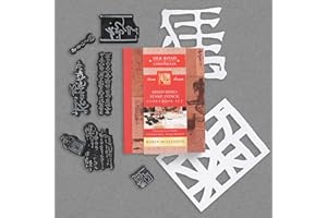 Mixed-Media Stamp, Stencil, and Storybook Set Asian Scripts: 7 Premium Art Stamps, 2 Stencil Masks, and 32-Page Instruction Booklet; Great for Gel Plate Printing (Silk Road Chronicles, 1)