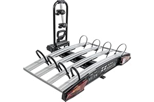 Menabo Portabici da Gancio Traino Alcor per 4 Biciclette Compatibile E-Bike/Fat Bike