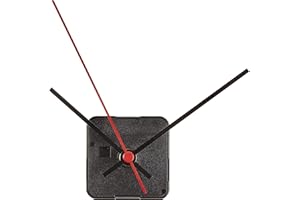 TFA Dostmann Meccanismo orologio da parete, movimento al quarzo, analogico, 60.3061.01, con azionamento a bassa rumorosità, incl. 4 lancette, silenzioso, per artigianato, per parti riparazione, nero