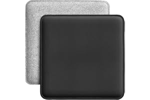 Miqio Designerska poduszka do siedzenia, dwustronna poduszka z filcu i sztucznej skóry, poduszka na krzesło 35 x 35 cm, zestaw 2 szt., nakładka na siedzisko i krzesło, jasnoszaro-czarna