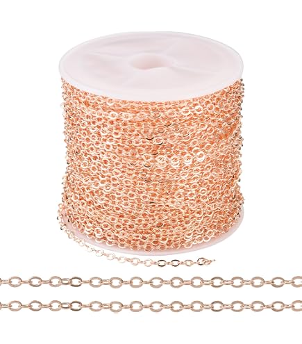 Rotolo Catena Oro Rosa 12 Metri Per Bigiotteria Fai Da Te - Con 30 Chiusure E 100 Anelli - Foto 10