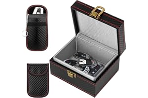 LUZIYUN Boîte Anti RFID & Lot de 2 Signal Blocage Faraday Pochette Sac,Boîte à clés de Voiture, Keyless Go Boîte Protection,Etui Anti RFID,pour Antivol Anti Piratage et RFID Cage de Faraday(115 x 95 x 65 mm)