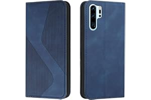 Mo-Somnus Funda para Huawei P30 Pro, Funda Carcasa de Cuero para Huawei P30 Pro, Premium Cuero Billetera Flip Protectora Carcasa Magnético con Cáscara de TPU, Ranura para Tarjeta (Azul)