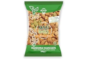 Alfano dal 1940 Mandorle Sgusciate Formato Maxi Scorta Frutta Secca Ricca di Rame, Magnesio e Fosforo Snack Fonte di Calcio e Vitamina E Sane e Genuine (500g)