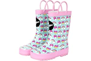 fringoo - Bottes de pluie pour enfants - Caoutchouc - Accents vert fluo - Bottes de pluie pour enfants