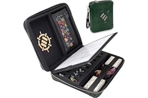 ENHANCE Estuche Organizador RPG – Carpeta DND con Soporte Integrado para Hojas de Personajes y Panel de Escritura borrable, área de rodamiento de Dados, Bolsa extraíble para bolígrafos, Bandeja de