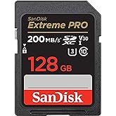 SanDisk Extreme PRO SDXC UHS-I Speicherkarte 128 GB (V30, Übertragungsgeschwindigkeit 200 MB/s, U3, 4K UHD Videos, SanDisk Qu