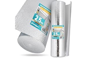 INSTALGURU Lámina Aislante de Radiator Aluminio Reflectante 3x0,5x2,5m Aislamiento de Techo Campistas Calor Térmico de Pared Rollo en Hoja Barrera Paneles Aislantes Termicos Protección Frío Furgonetas Ventana