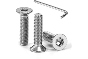 Tunejoy Viti a Testa Svasata M5 x 20 mm Vite Torx Bullone a Macchina in Acciaio Inox A2 V2A Viti a Testa Piatta con Chiavi a T25 Filettatura Completa 30 pezzi