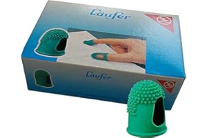 Läufer 77511 - Spatola per foglie, misura 5, Ø 22 mm, verde, senza lattice, con bordi in gomma, confezione da 10 pezzi