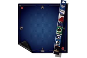WOGAMAT Officiel - Tapis De Carte À Jouer Luxe Bleu pour Tarot, Poker, Contrée, Coinche 60 X 60 Cm Neoprene Epais et Antiderapant –Glisse des Cartes Parfaite, Tous Jeux de Cartes