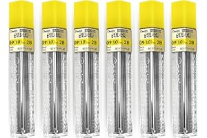 Pentel Super Polymer Lot de 6 mines de rechange pour porte-mines automatiques et porte-mines 0,9 mm 2B