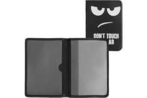 kwmobile Custodia Ecopelle per Libretto Circolazione Auto - Cover Portalibretto con Scomparti Porta Tessere Patente - Foderina Portadocumenti - Don't Touch My Car