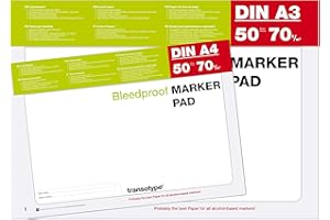 Copic - Bloc de notas para rotuladores de alcohol (formato A4 y A3, 50 hojas cada uno, 70 g)