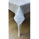 Kenarlı kanavi&ccedil;e işleme nakışlı kumaş desen silinebilir dikd&ouml;rtgen pvc muşamba masa &ouml;rt&uuml;s&uuml; (Kahverengi, 100 x 140)